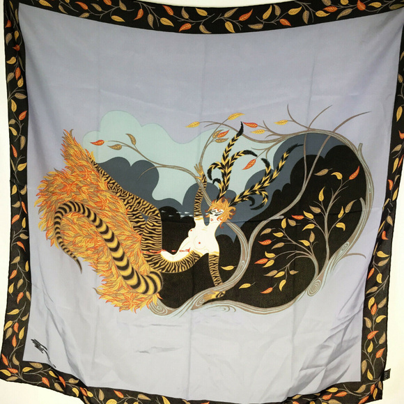 erte Accessories - Erte 4 Seasons Autumn Silk Scarf erte Accessories - Erte 4 Seasons Autumn Silk Scarf